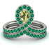 Peridot Pear Shape Stacking Bridal Set - Emilia No. 706 image 1