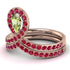 Peridot Pear Shape Stacking Bridal Set - Emilia No. 711 image 2