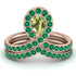 Peridot Pear Shape Stacking Bridal Set - Emilia No. 705 image 1