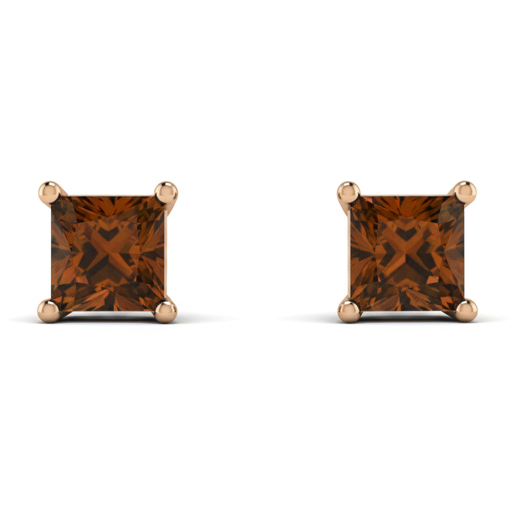 Princess Cut Stud Earrings - Kenia No. 1102