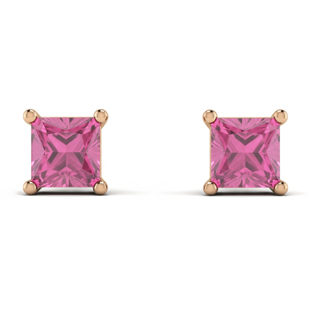Princess Cut Stud Earrings - Kenia No. 802