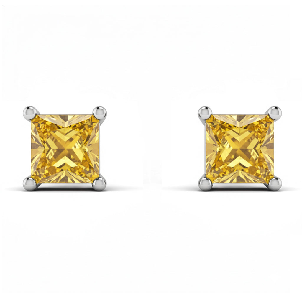 Princess Cut Stud Earrings - Kenia No. 1003