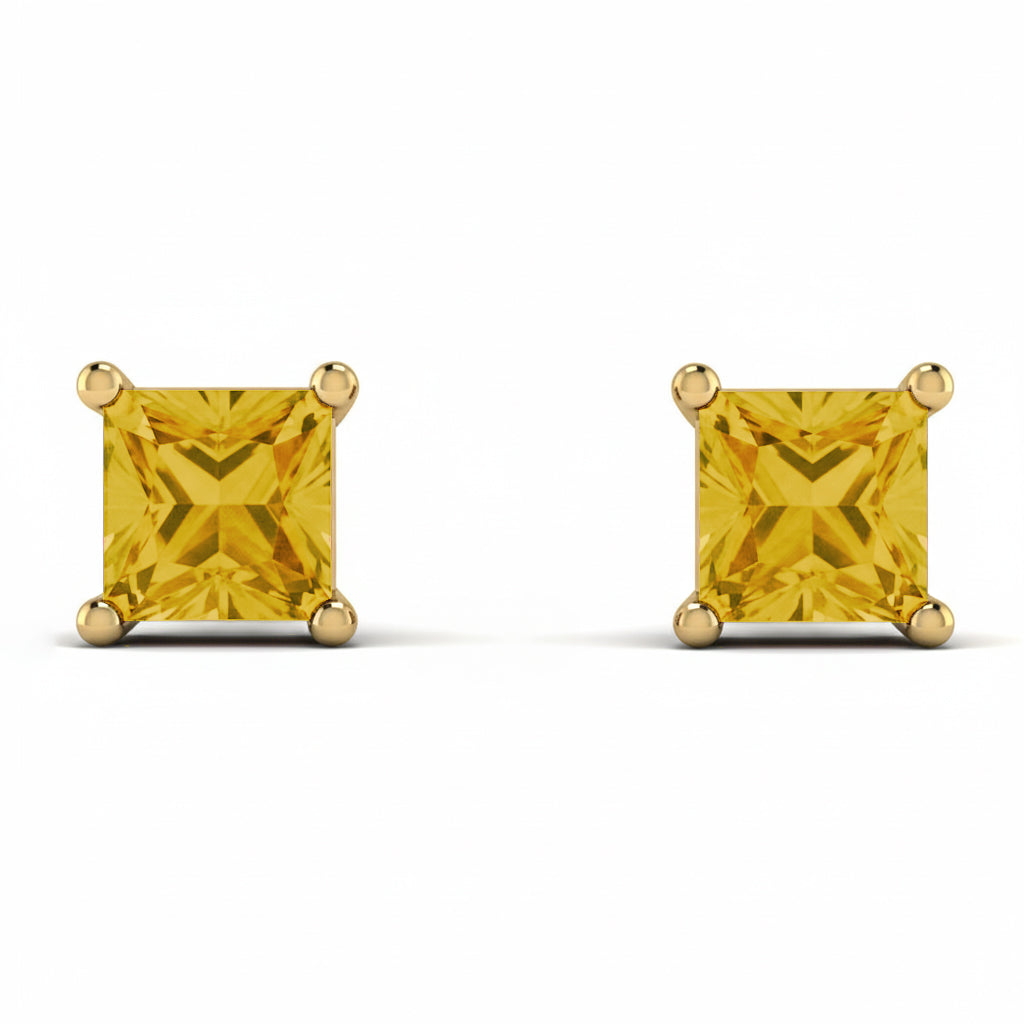 Princess Cut Stud Earrings - Kenia No. 601