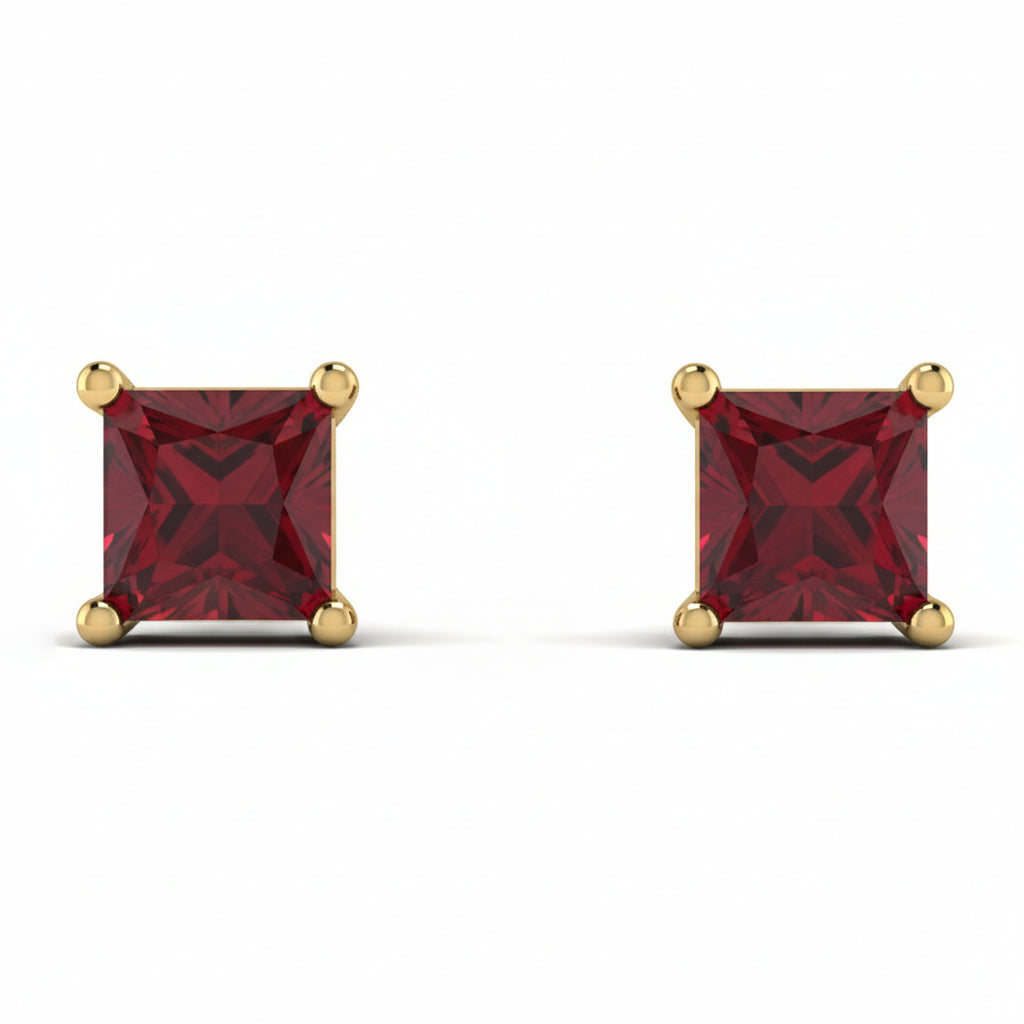 Princess Cut Stud Earrings - Kenia No. 10
