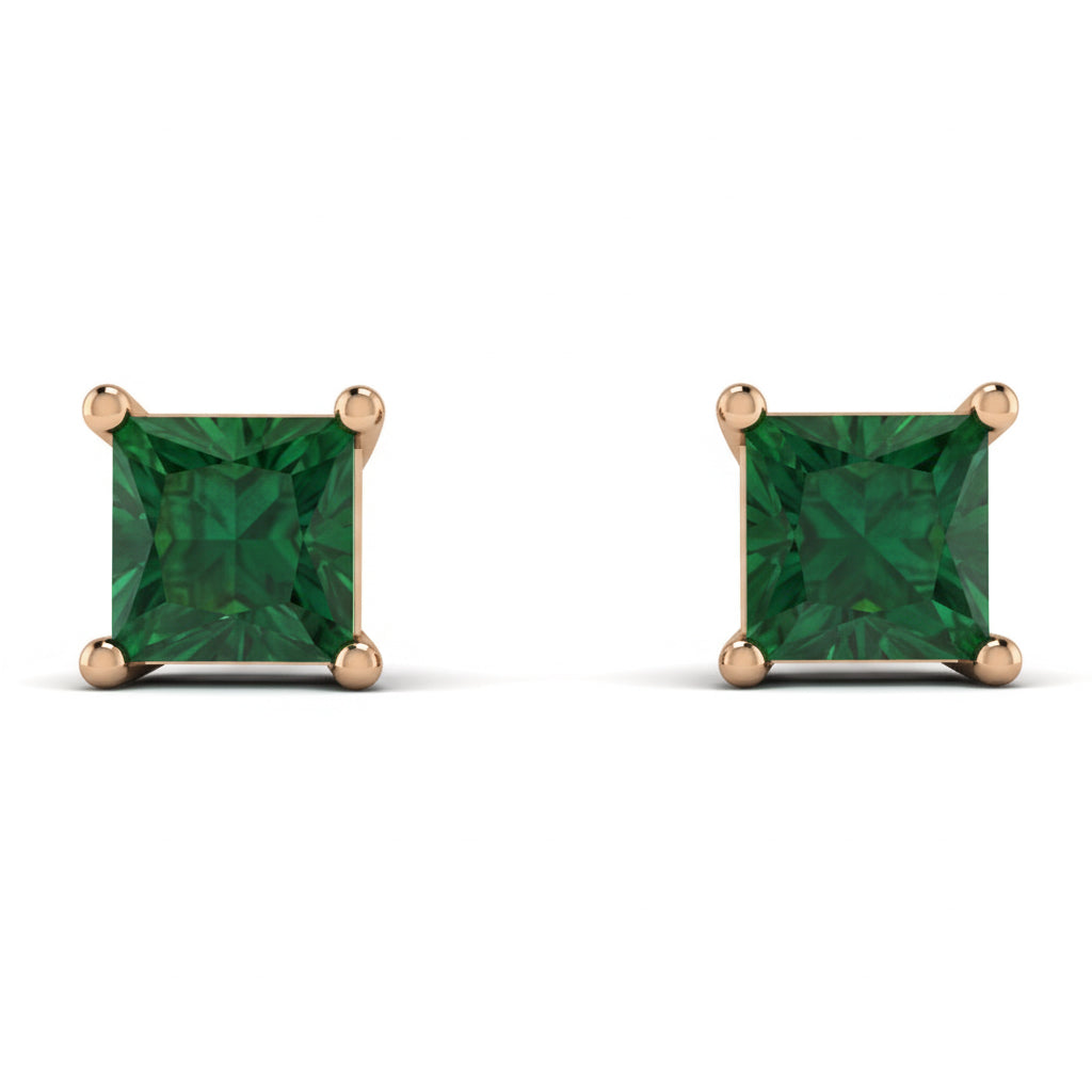Princess Cut Stud Earrings - Kenia No. 5