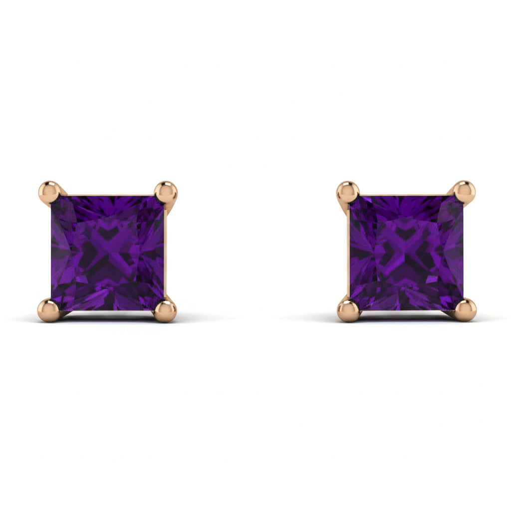 Princess Cut Stud Earrings - Kenia No. 302