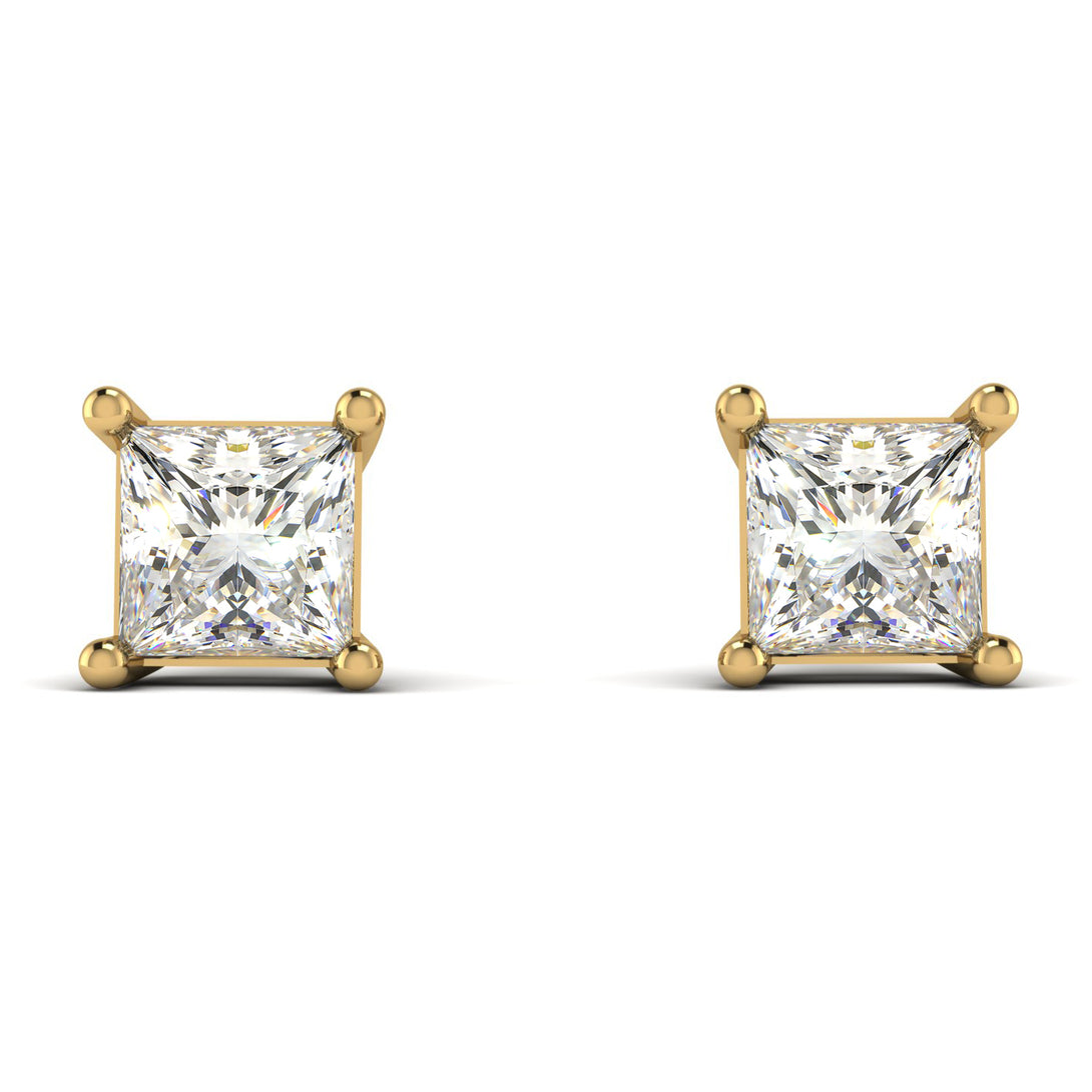 Princess Cut Stud Earrings - Kenia No. 1