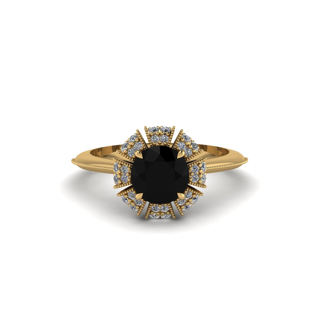 Diamond Crown Halo Engagement Ring - Annie No. 7