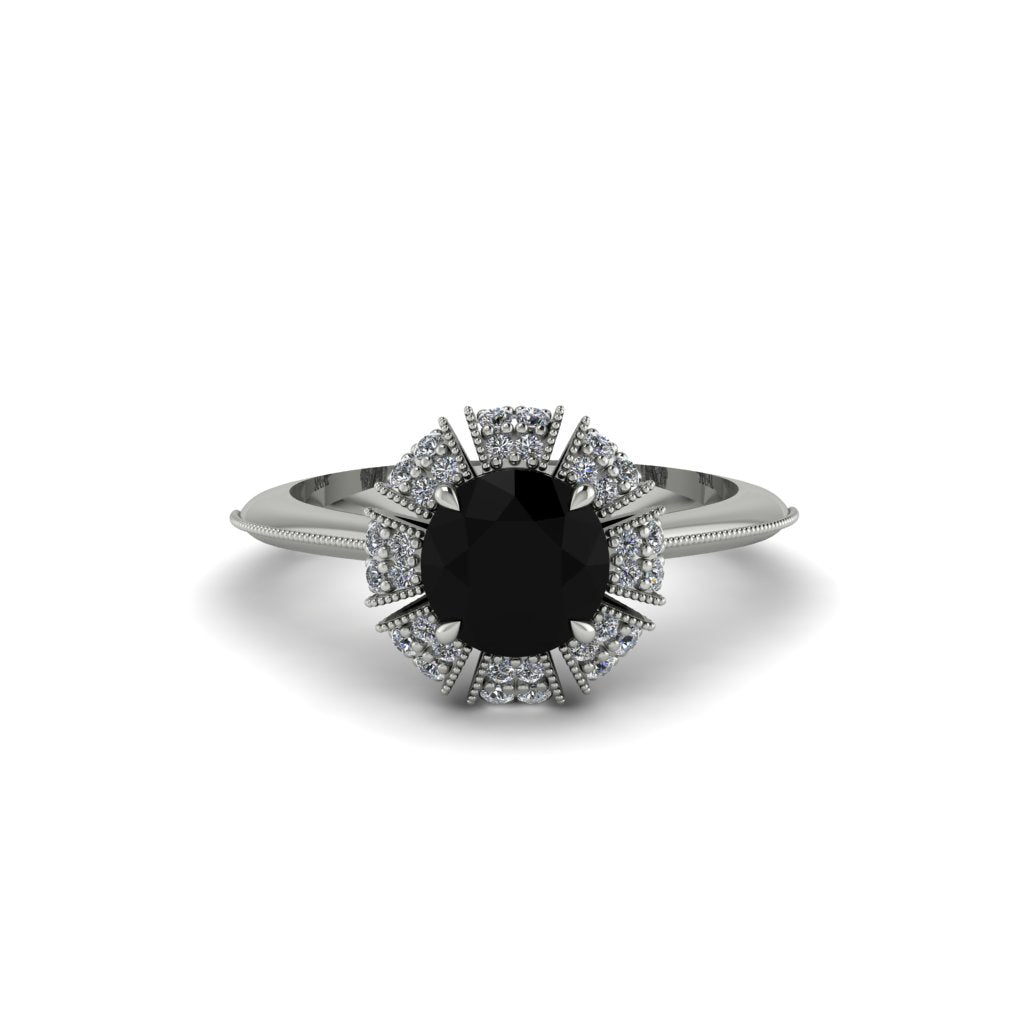 Diamond Crown Halo Engagement Ring - Annie No. 9