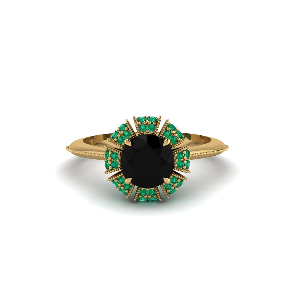 Emerald Crown Halo Engagement Ring - Annie No. 22
