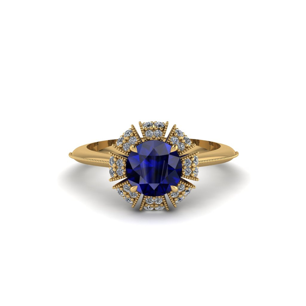 Diamond Crown Halo Engagement Ring - Annie No. 13