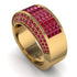Ruby Cluster Wide Fancy Wedding Band - Kyla No. 55 image 2