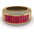 Ruby Cluster Wide Fancy Wedding Band - Kyla No. 10 image 2