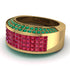Ruby Cluster Wide Fancy Wedding Band - Kyla No. 25 image 3