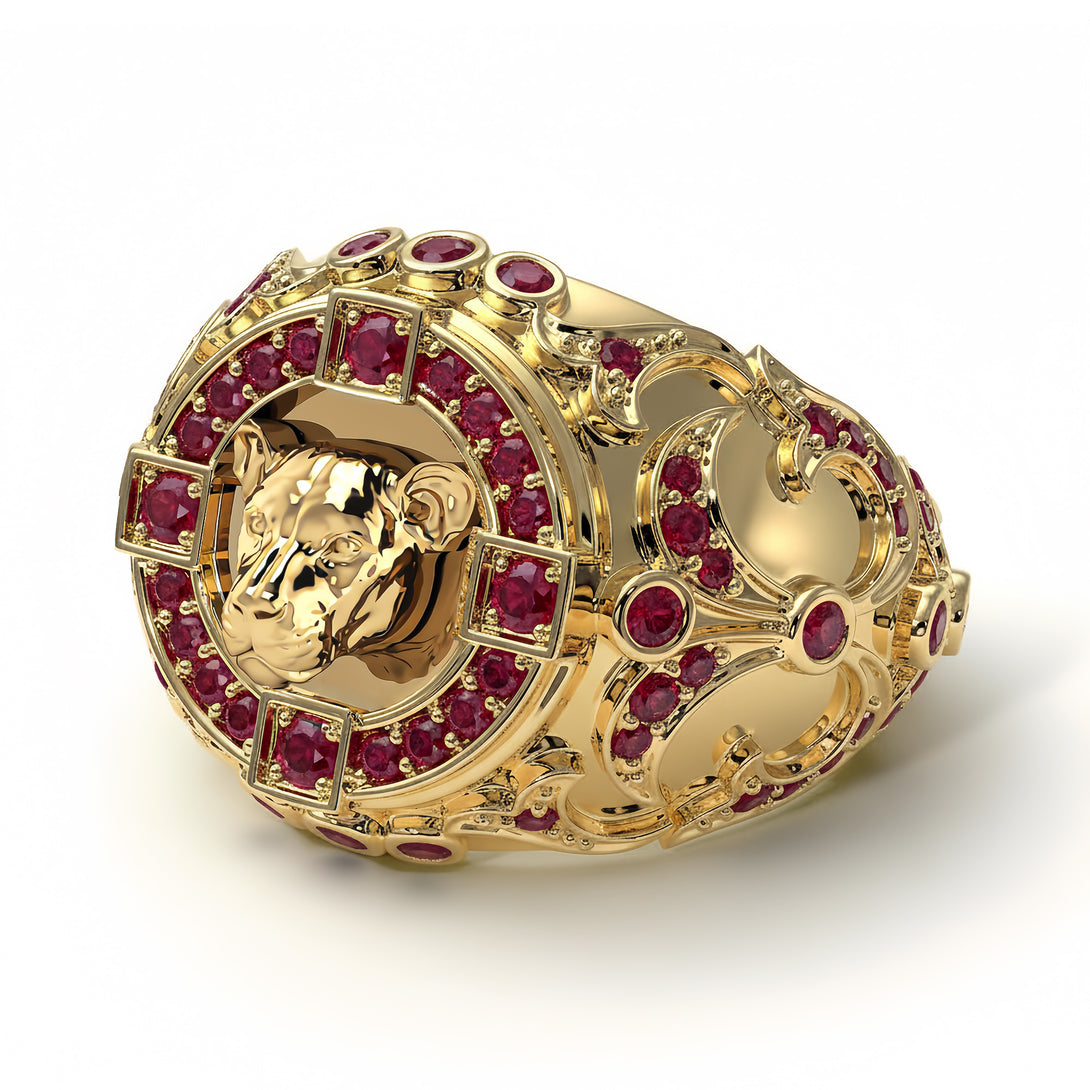Ruby Puma Gold Men's Fashion Ring - Santiago No. 10