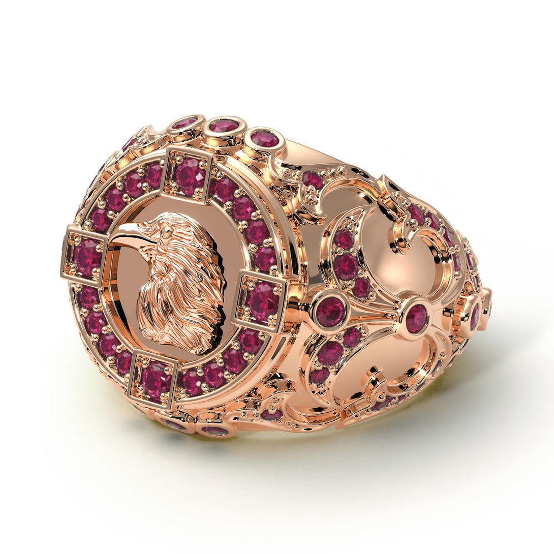 Ruby Raven Gold Men's Fashion Ring - Nolan No. 11