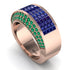 Sapphire Cluster Wide Fancy Wedding Band - Kyla No. 29 image 2