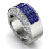 Sapphire Cluster Wide Fancy Wedding Band - Kyla No. 15 image 2