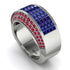 Sapphire Cluster Wide Fancy Wedding Band - Kyla No. 60 image 2