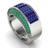 Sapphire Cluster Wide Fancy Wedding Band - Kyla No. 30 image 2