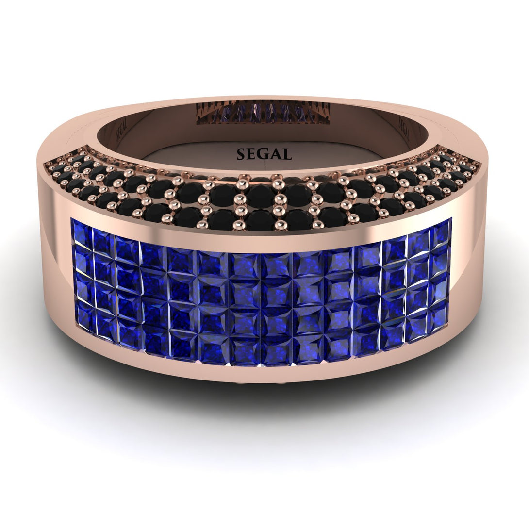 Sapphire Cluster Wide Fancy Wedding Band - Kyla No. 44