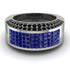Sapphire Cluster Wide Fancy Wedding Band - Kyla No. 45 image 1