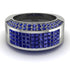 Sapphire Cluster Wide Fancy Wedding Band - Kyla No. 75 image 1