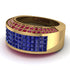 Sapphire Cluster Wide Fancy Wedding Band - Kyla No. 58 image 3