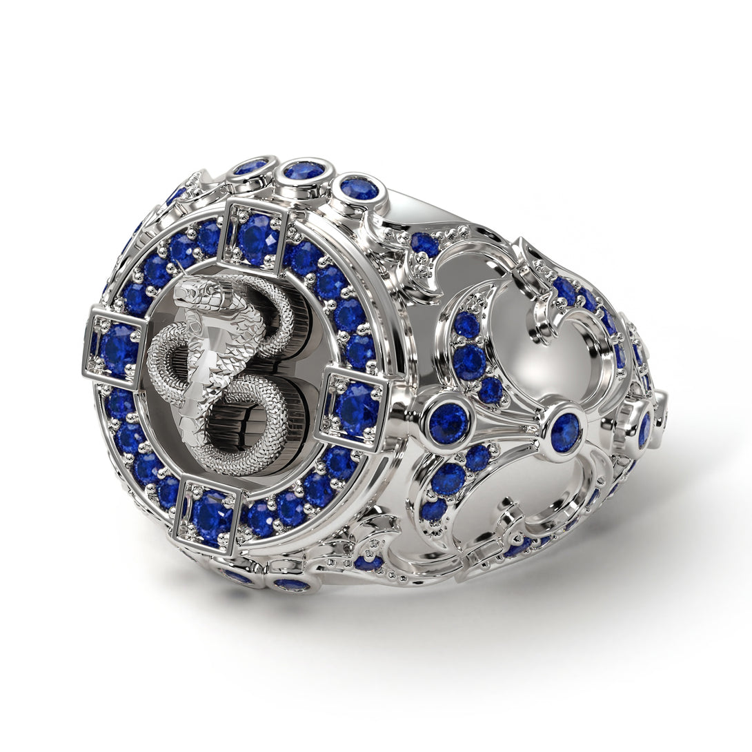 Sapphire Cobra Gold Men's Fashion Ring - Waylon No. 15