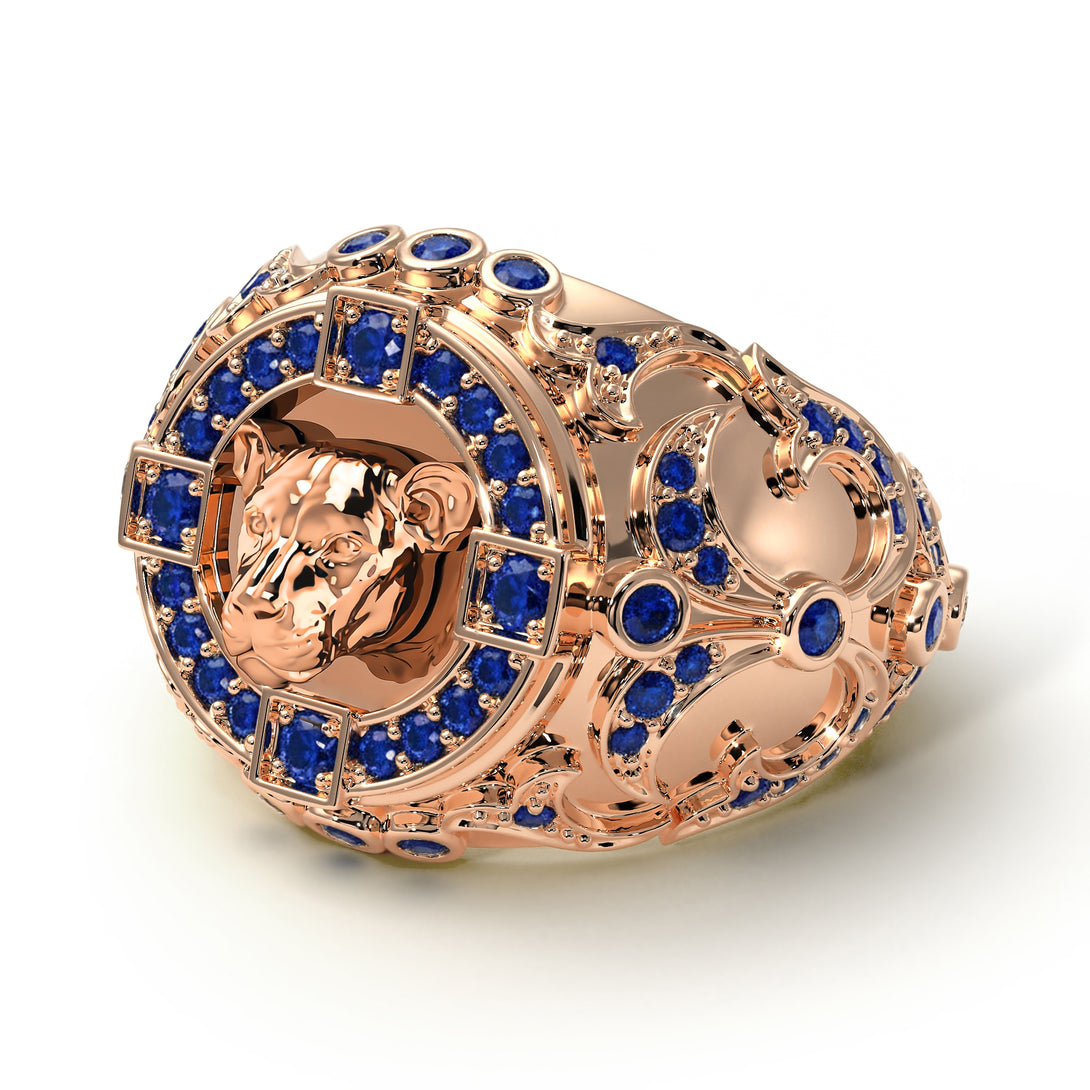 Sapphire Puma Gold Men's Fashion Ring - Santiago No. 14