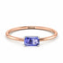 Two Tones Minimalist Emerald Cut Tanzanite Ring - Isla No. 82