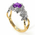 Two Tones Flowers And Branches Amethyst Ring - Katherine No. 83