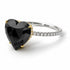 Two Tones Heart Shape Black Diamond Ring - Noelle No. 84