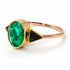 Two Tones Geometrical Bezel Emerald Ring - Trinity No. 84