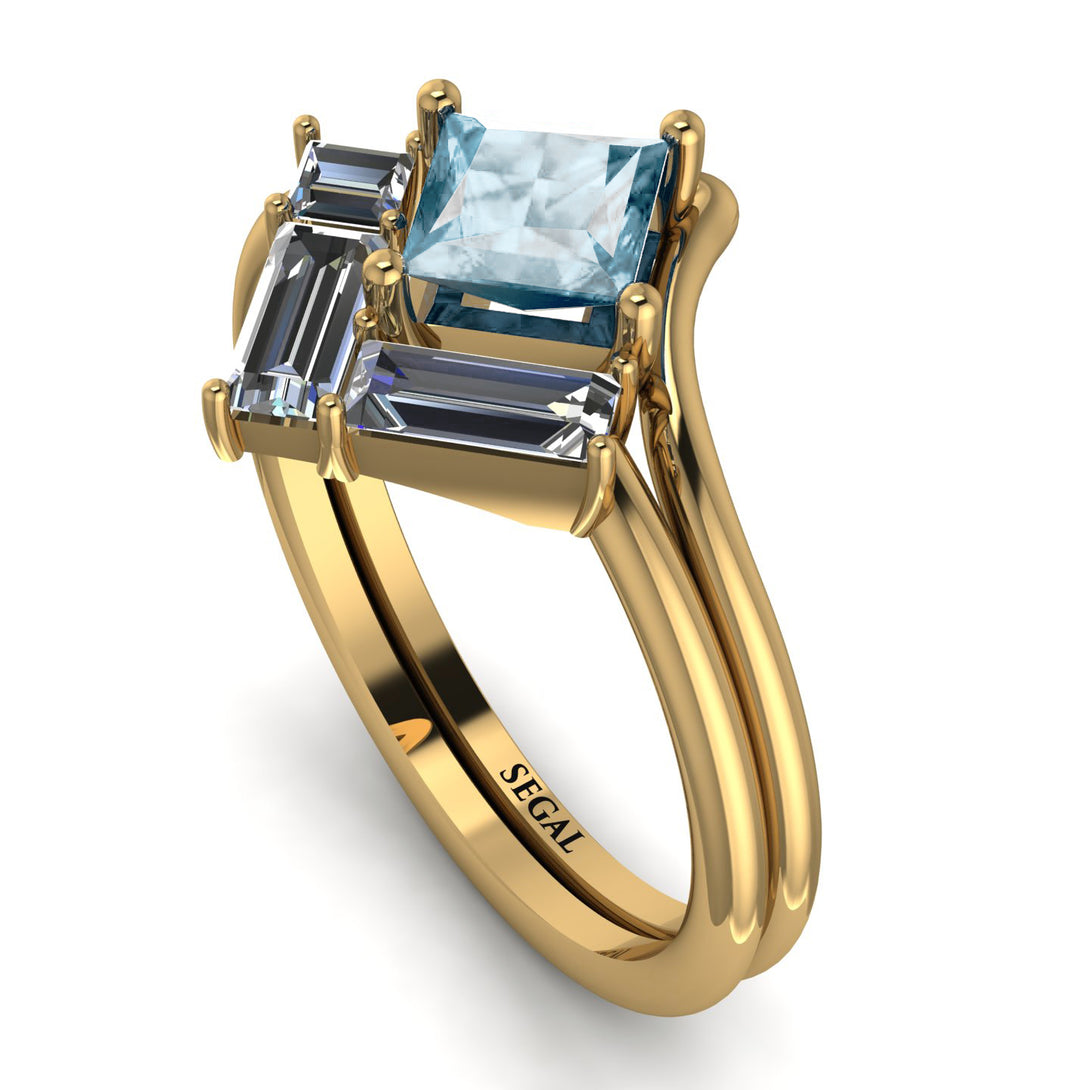 Stacking Princess Aquamarine Ring - Elise No. 401