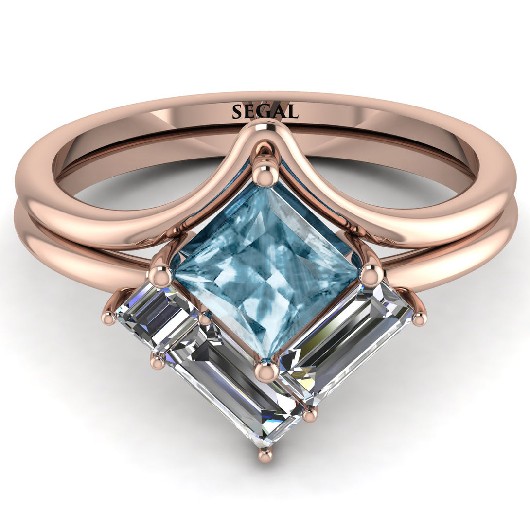Stacking Princess Aquamarine Ring - Elise No. 402
