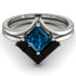 Stacking Princess Blue Topaz Ring - Elise No. 509 image 2