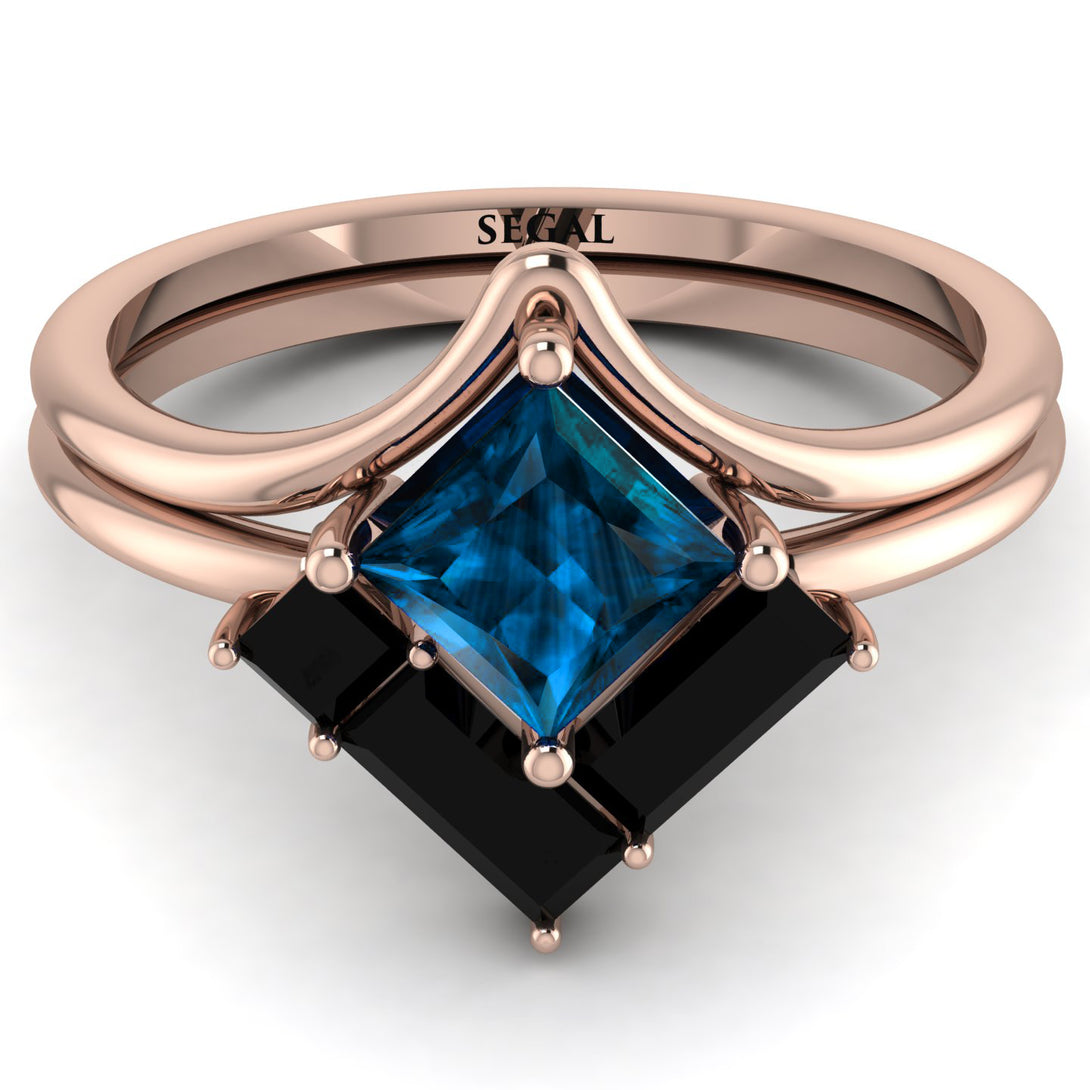 Stacking Princess Blue Topaz Ring - Elise No. 508