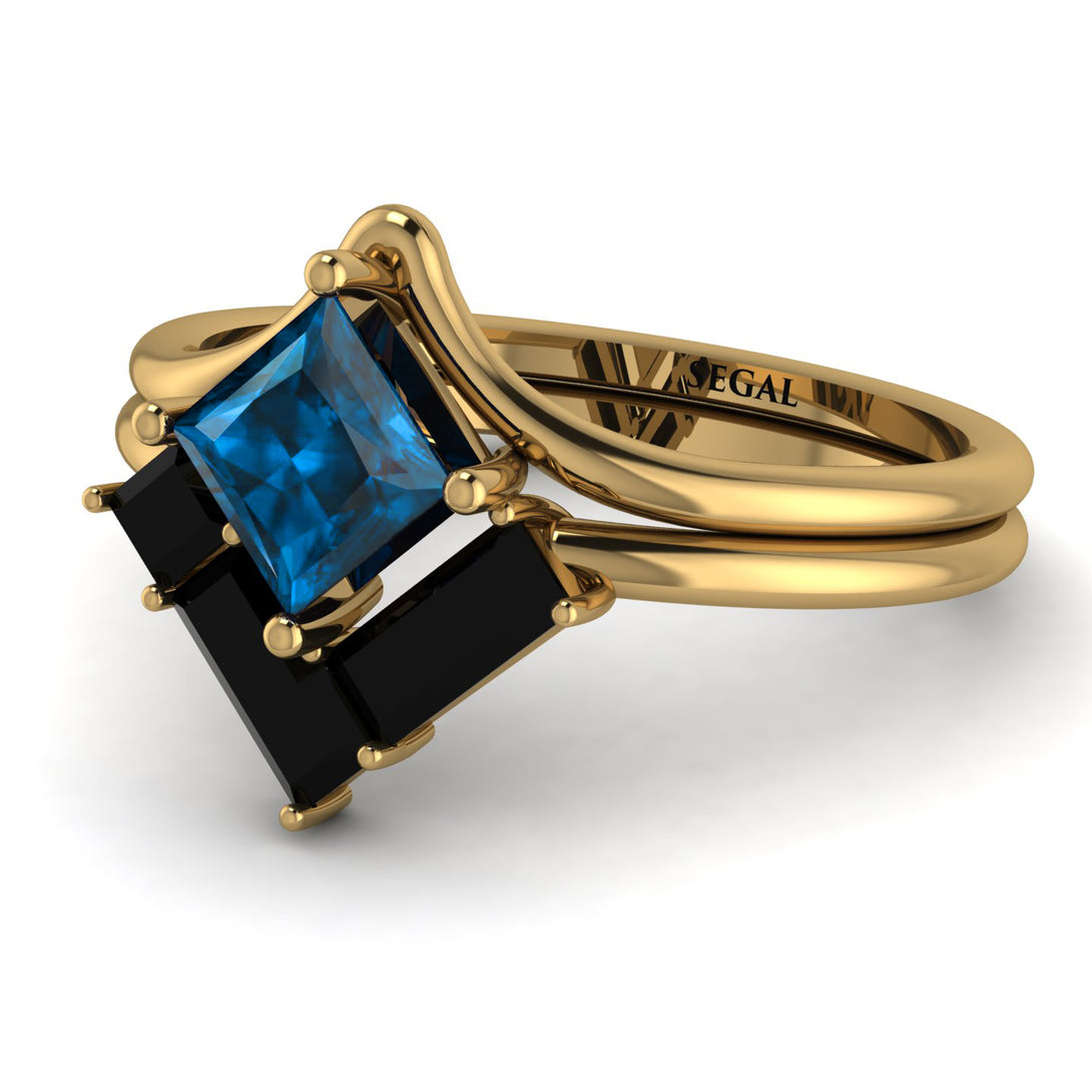 Stacking Princess Blue Topaz Ring - Elise No. 507