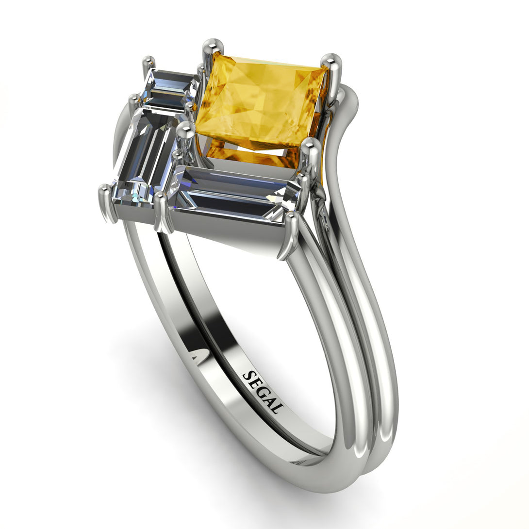 Stacking Princess Citrine Ring - Elise No. 603