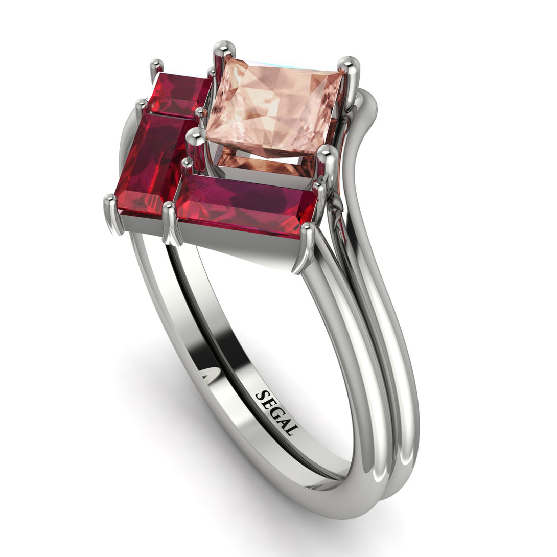 Stacking Princess Morganite Ring - Elise No. 912