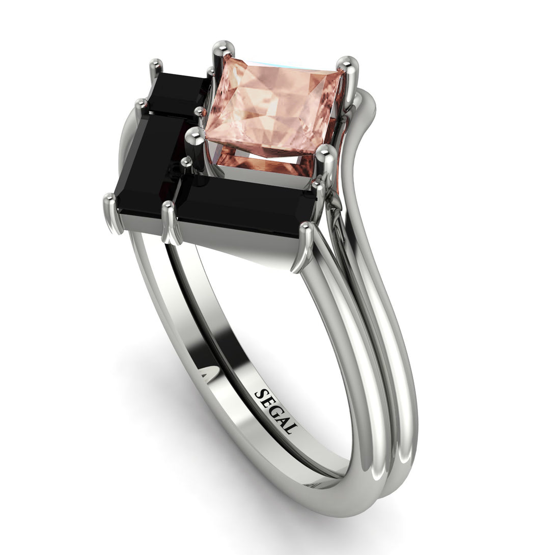 Stacking Princess Morganite Ring - Elise No. 909