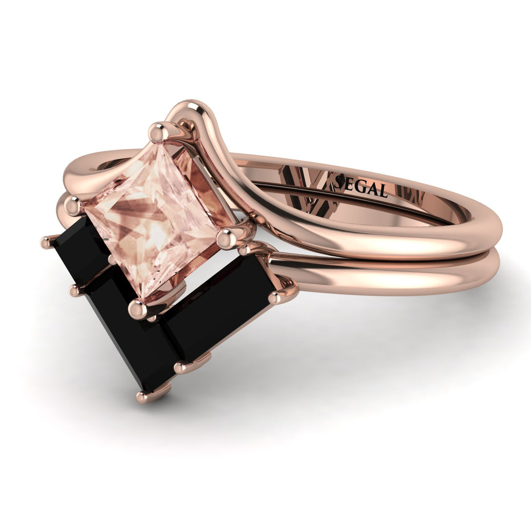 Stacking Princess Morganite Ring - Elise No. 908
