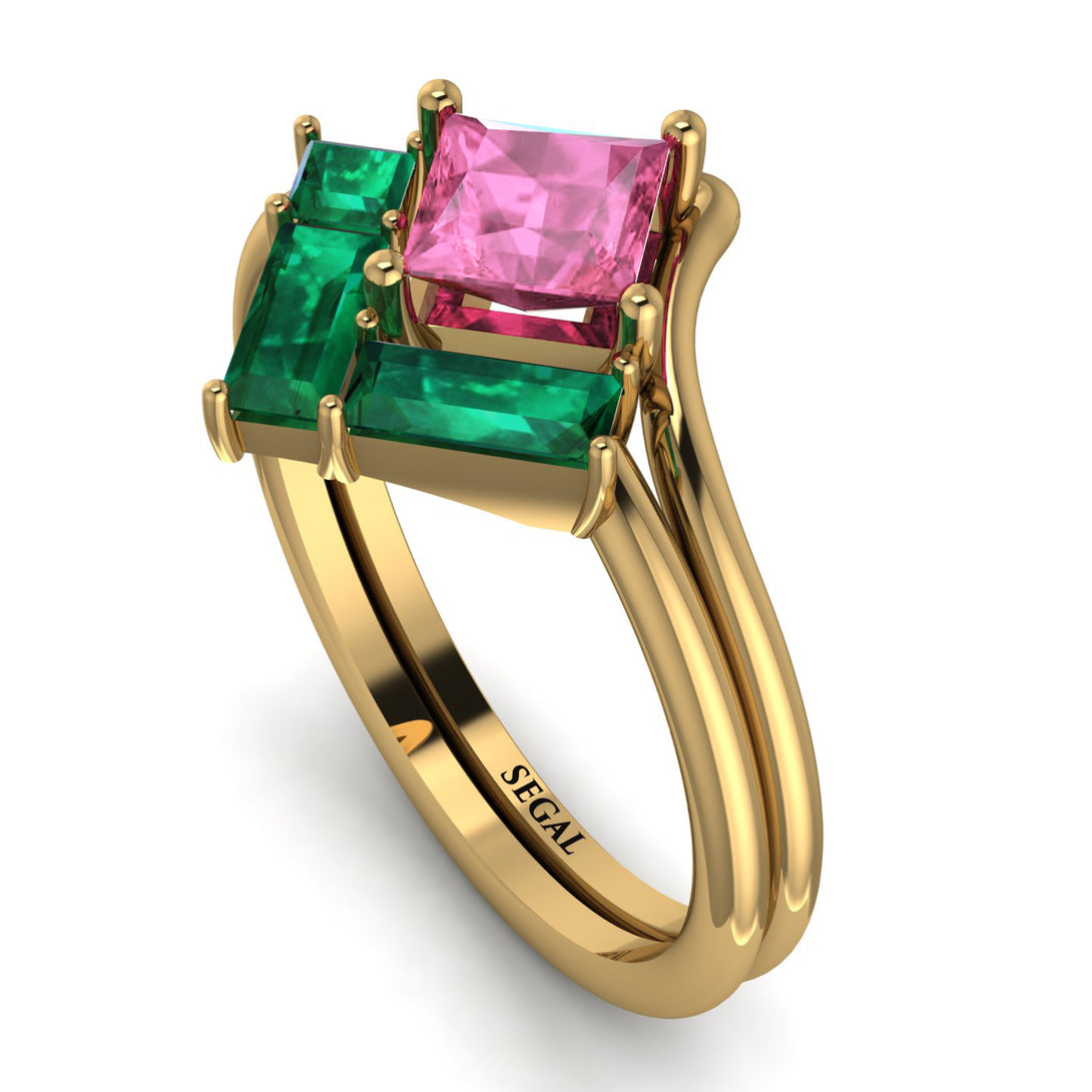 Stacking Princess Pink Moissanite Ring - Elise No. 804