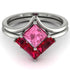 Stacking Princess Pink Moissanite Ring - Elise No. 812 image 2