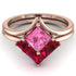 Stacking Princess Pink Moissanite Ring - Elise No. 811 image 2