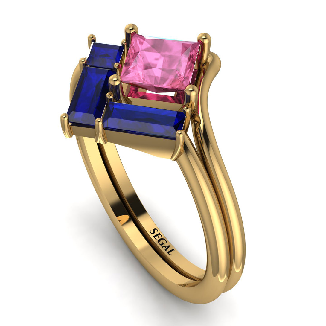 Stacking Princess Pink Moissanite Ring - Elise No. 813