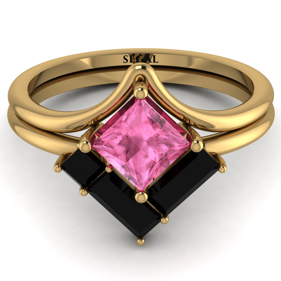Stacking Princess Pink Moissanite Ring - Elise No. 807