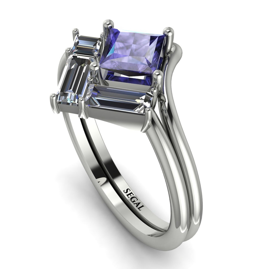 Stacking Princess Tanzanite Ring - Elise No. 203