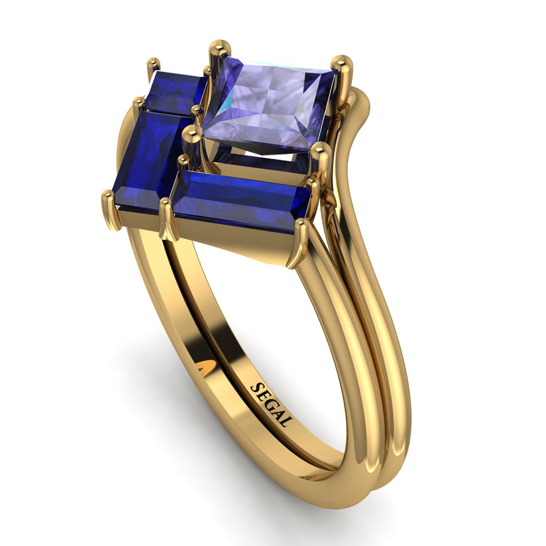 Stacking Princess Tanzanite Ring - Elise No. 213